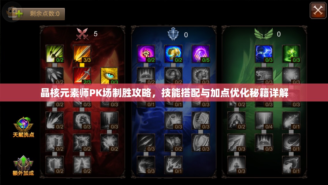 晶核元素师PK场制胜攻略，技能搭配与加点优化秘籍详解