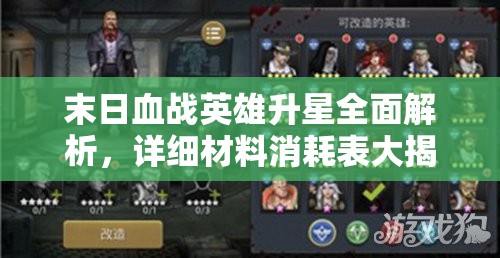 末日血战英雄升星全面解析，详细材料消耗表大揭秘