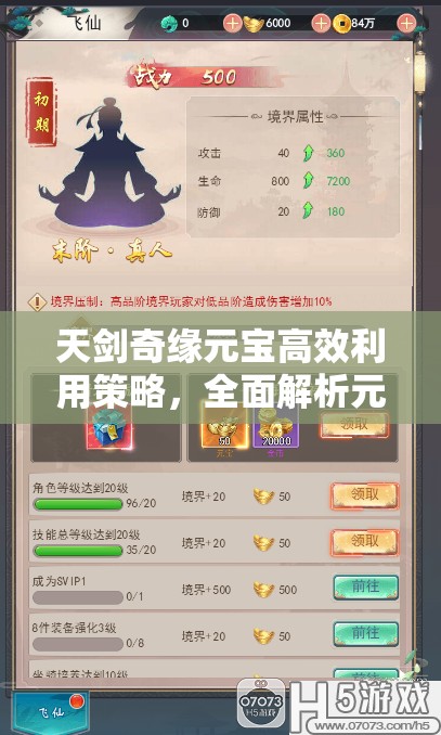 天剑奇缘元宝高效利用策略，全面解析元宝使用攻略，助你游戏更划算