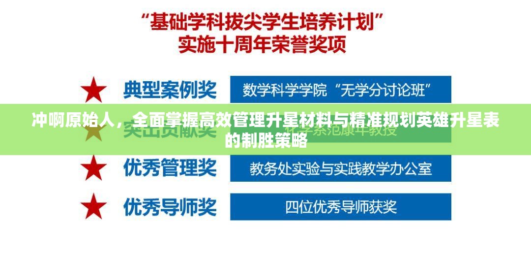 冲啊原始人，全面掌握高效管理升星材料与精准规划英雄升星表的制胜策略