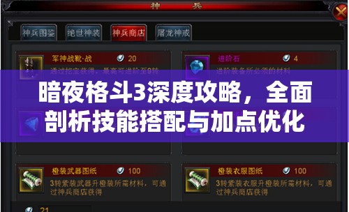 暗夜格斗3深度攻略，全面剖析技能搭配与加点优化策略