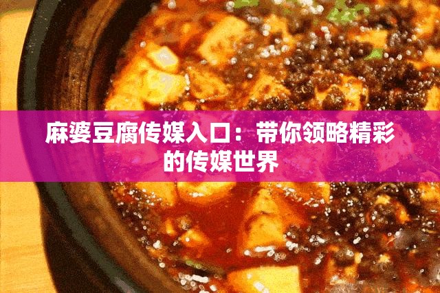 麻婆豆腐传媒入口：带你领略精彩的传媒世界