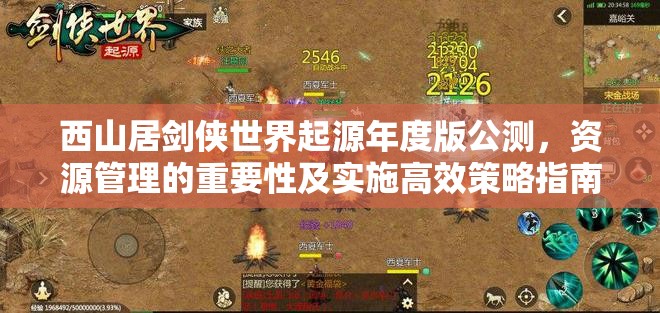 西山居剑侠世界起源年度版公测，资源管理的重要性及实施高效策略指南