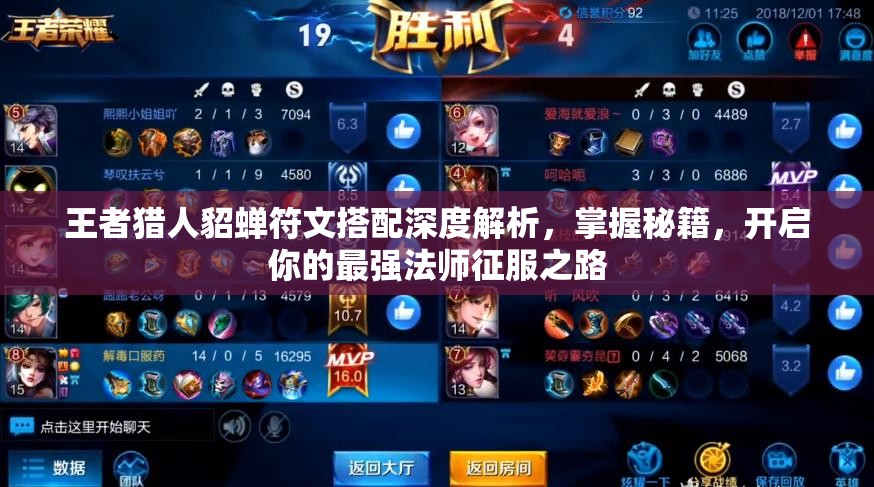 王者猎人貂蝉符文搭配深度解析，掌握秘籍，开启你的最强法师征服之路