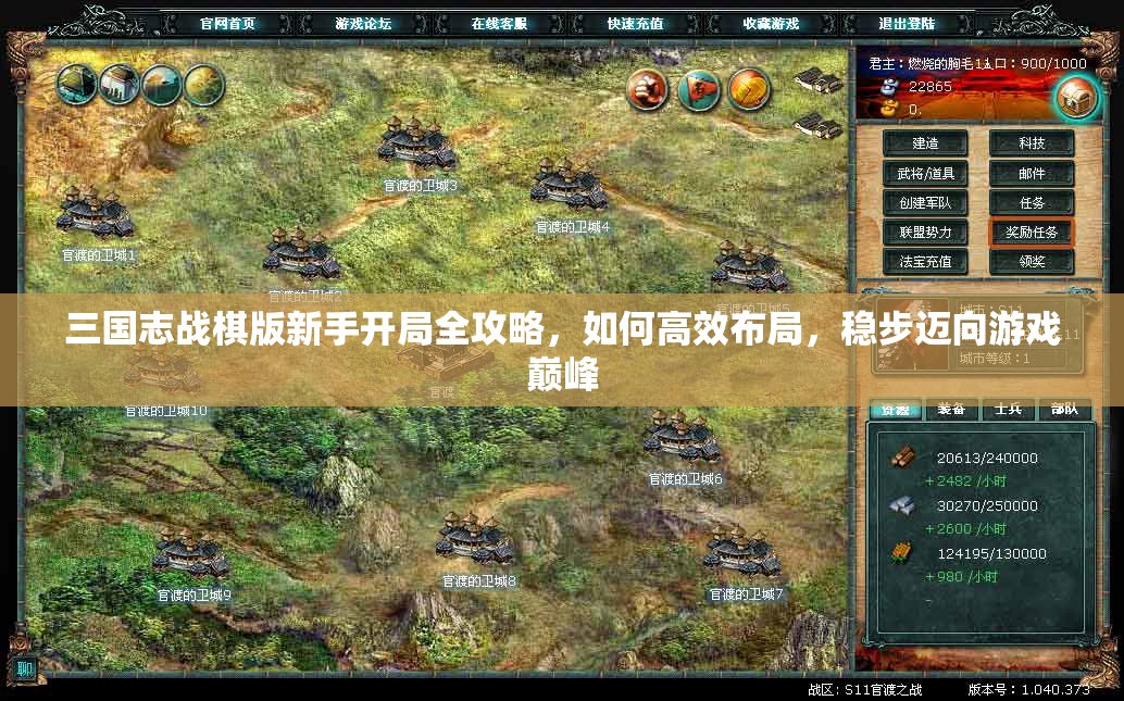 三国志战棋版新手开局全攻略，如何高效布局，稳步迈向游戏巅峰