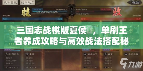 三国志战棋版夏侯惇，单刷王者养成攻略与高效战法搭配秘籍