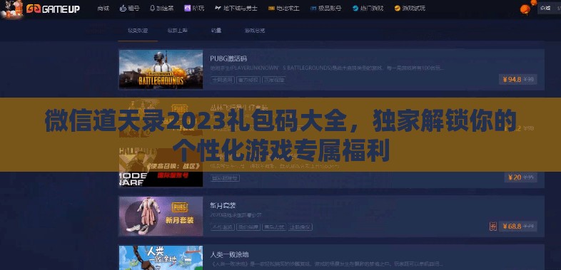 微信道天录2023礼包码大全，独家解锁你的个性化游戏专属福利