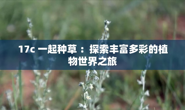 17c 一起种草 ：探索丰富多彩的植物世界之旅