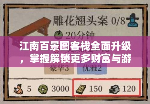 江南百景图客栈全面升级，掌握解锁更多财富与游戏乐趣的金钥匙