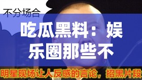 吃瓜黑料：娱乐圈那些不为人知的惊人内幕大揭秘