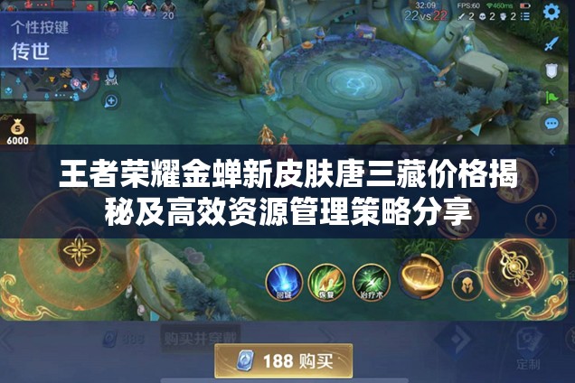 王者荣耀金蝉新皮肤唐三藏价格揭秘及高效资源管理策略分享