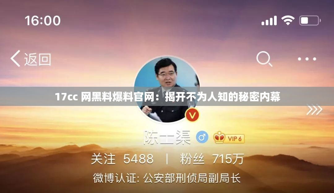 17cc 网黑料爆料官网：揭开不为人知的秘密内幕