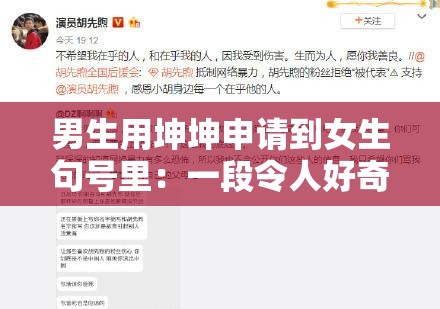 男生用坤坤申请到女生句号里：一段令人好奇的青春故事