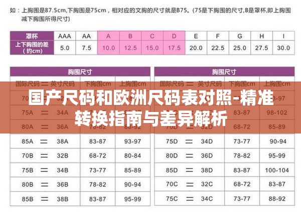 国产尺码和欧洲尺码表对照-精准转换指南与差异解析