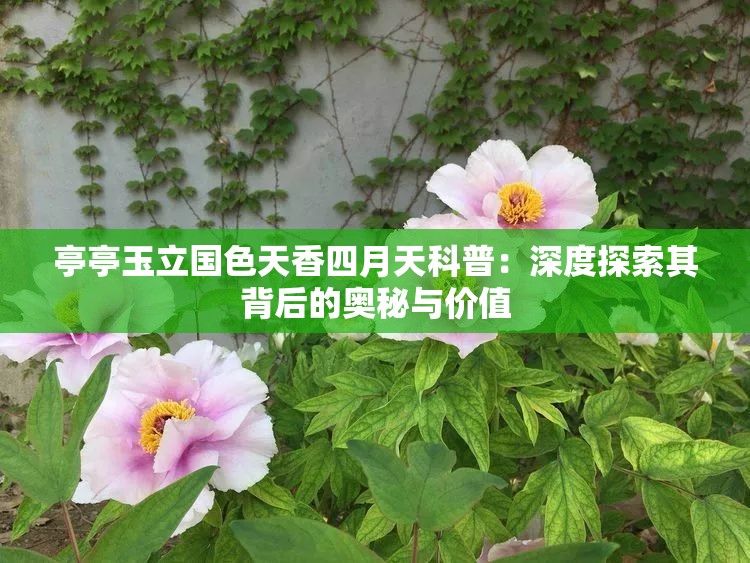 亭亭玉立国色天香四月天科普：深度探索其背后的奥秘与价值