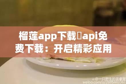 榴莲app下载汅api免费下载：开启精彩应用之旅