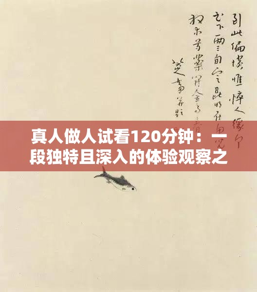 真人做人试看120分钟：一段独特且深入的体验观察之旅