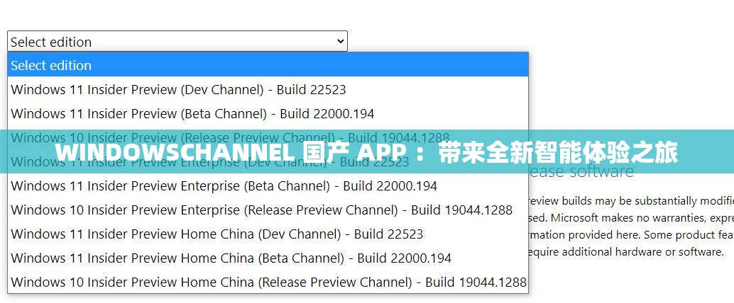 WINDOWSCHANNEL 国产 APP ：带来全新智能体验之旅