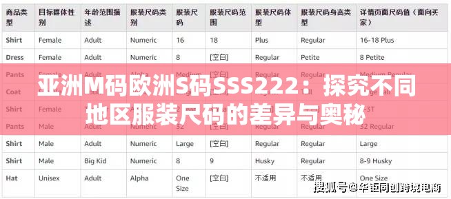 亚洲M码欧洲S码SSS222：探究不同地区服装尺码的差异与奥秘