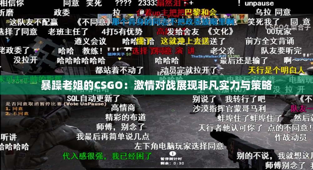 暴躁老姐的CSGO：激情对战展现非凡实力与策略