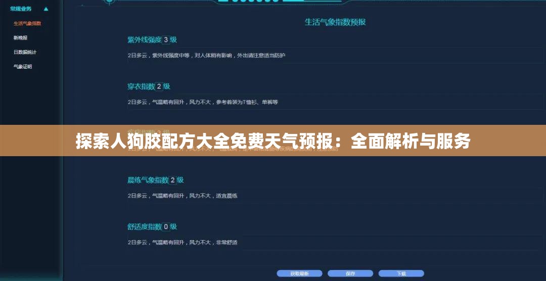 探索人狗胶配方大全免费天气预报：全面解析与服务