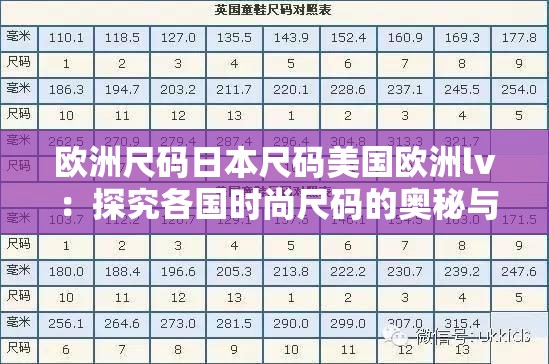 欧洲尺码日本尺码美国欧洲lv ：探究各国时尚尺码的奥秘与差异