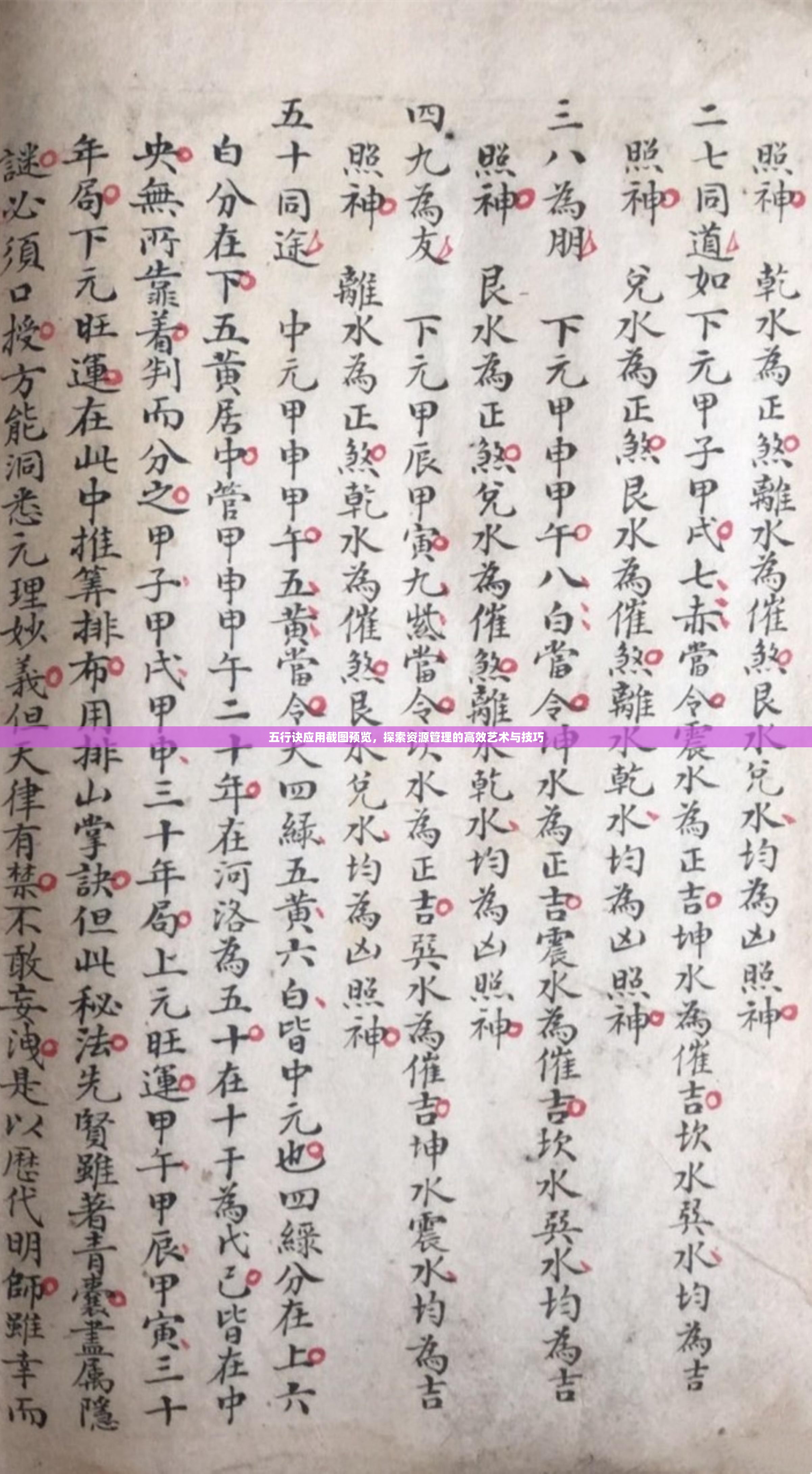 五行诀应用截图预览，探索资源管理的高效艺术与技巧