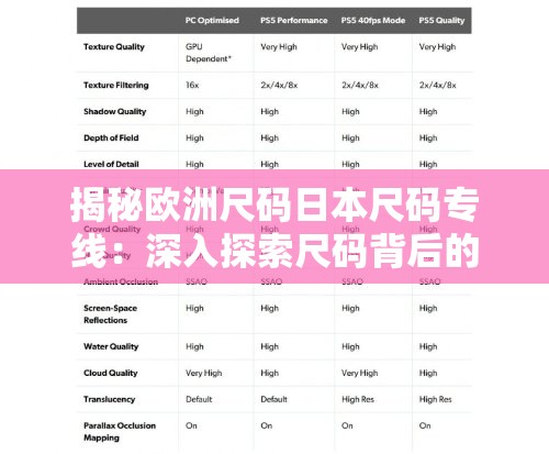 揭秘欧洲尺码日本尺码专线：深入探索尺码背后的秘密差异
