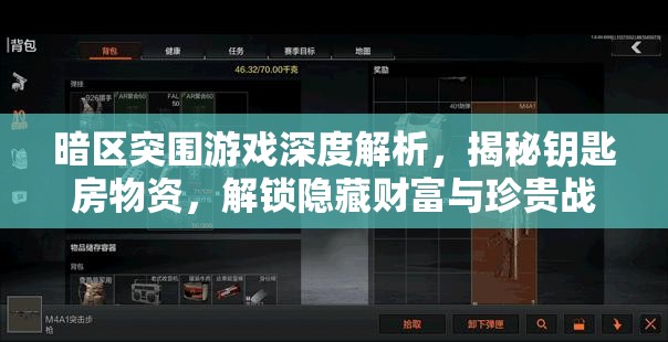 暗区突围游戏深度解析，揭秘钥匙房物资，解锁隐藏财富与珍贵战利品
