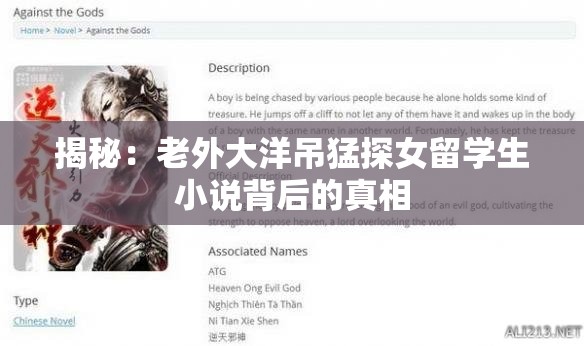 揭秘：老外大洋吊猛探女留学生小说背后的真相
