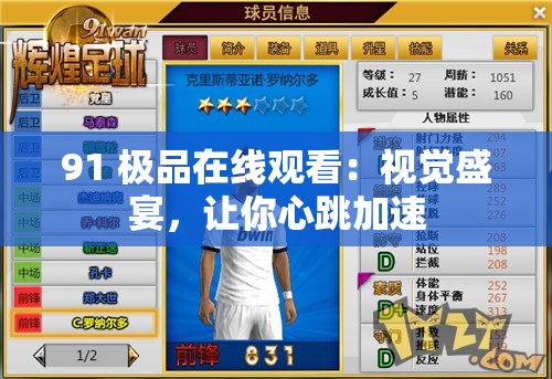 91 极品在线观看：视觉盛宴，让你心跳加速