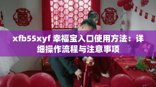 xfb55xyf 幸福宝入口使用方法：详细操作流程与注意事项