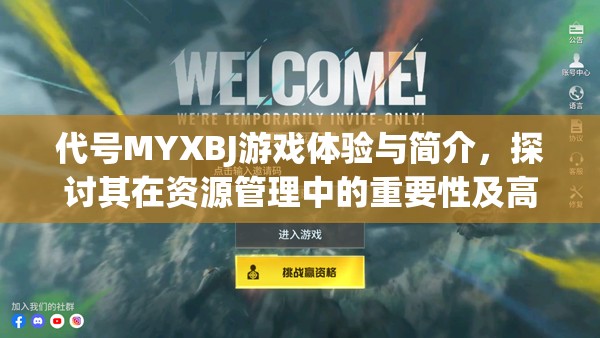 代号MYXBJ游戏体验与简介，探讨其在资源管理中的重要性及高效利用策略