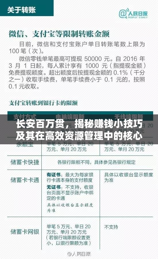 长安百万贯，揭秘赚钱小技巧及其在高效资源管理中的核心作用
