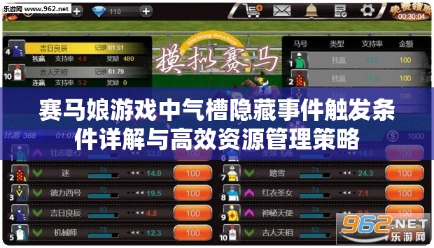 赛马娘游戏中气槽隐藏事件触发条件详解与高效资源管理策略