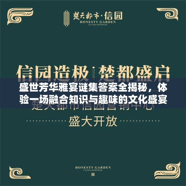盛世芳华雅宴谜集答案全揭秘，体验一场融合知识与趣味的文化盛宴