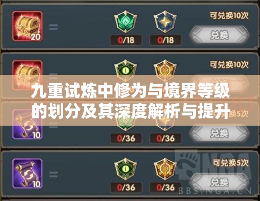 九重试炼中修为与境界等级的划分及其深度解析与提升策略