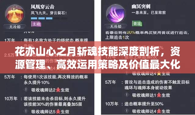 花亦山心之月斩魂技能深度剖析，资源管理、高效运用策略及价值最大化指南