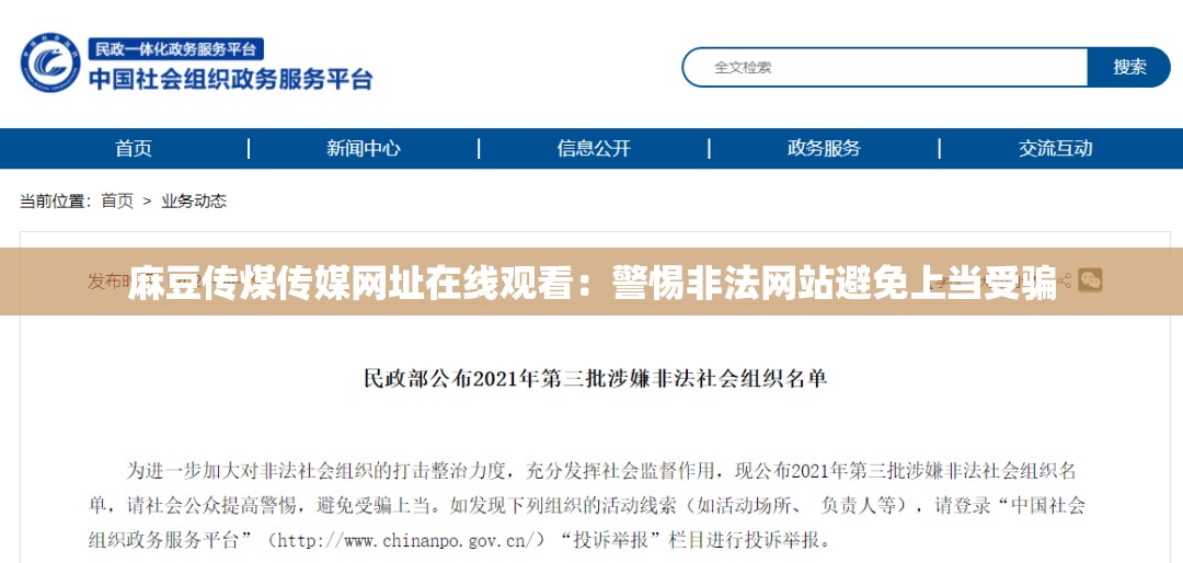 麻豆传煤传媒网址在线观看：警惕非法网站避免上当受骗