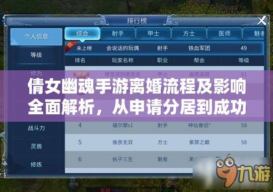 倩女幽魂手游离婚流程及影响全面解析，从申请分居到成功离婚步骤详解