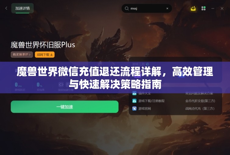 魔兽世界微信充值退还流程详解，高效管理与快速解决策略指南