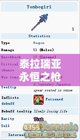 泰拉瑞亚永恒之枪，全面解析合成秘籍与高效实战攻略