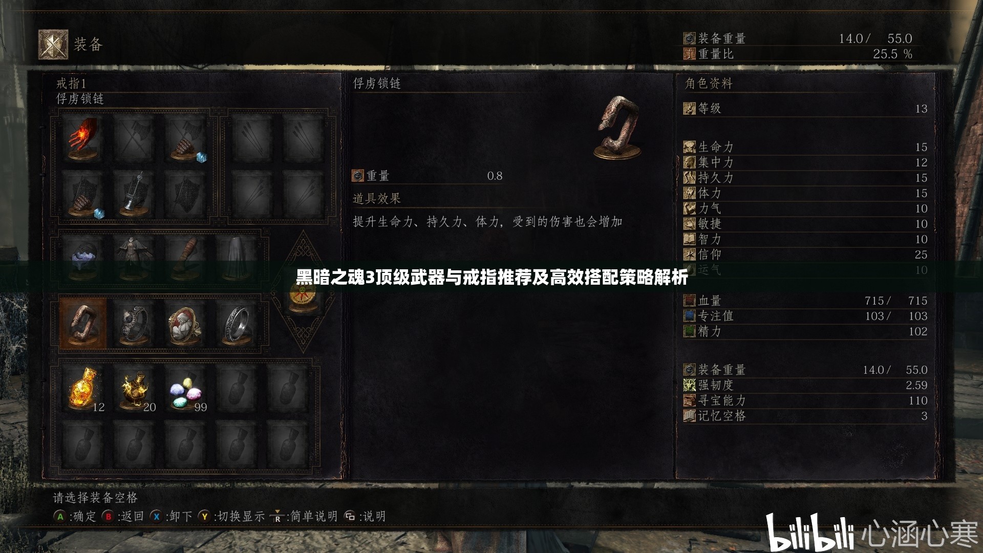 黑暗之魂3顶级武器与戒指推荐及高效搭配策略解析