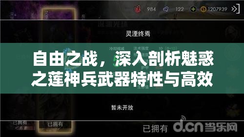 自由之战，深入剖析魅惑之莲神兵武器特性与高效资源管理策略