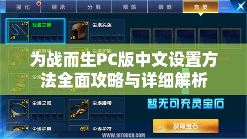 为战而生PC版中文设置方法全面攻略与详细解析
