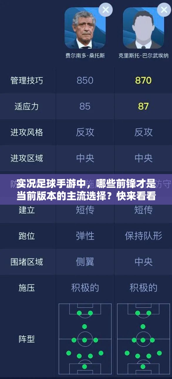 实况足球手游中，哪些前锋才是当前版本的主流选择？快来看看介绍！