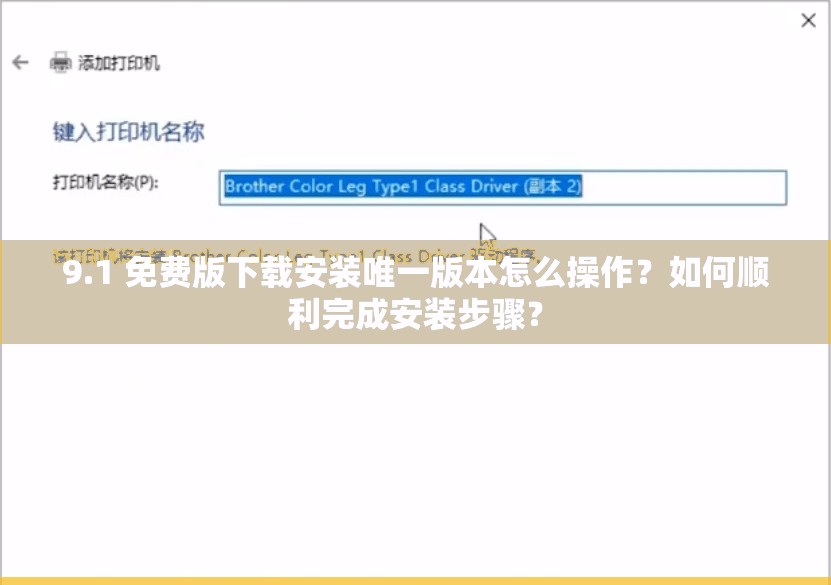9.1 免费版下载安装唯一版本怎么操作？如何顺利完成安装步骤？