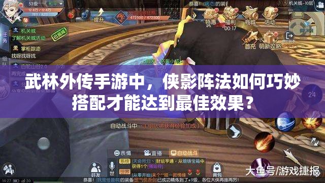 武林外传手游中，侠影阵法如何巧妙搭配才能达到最佳效果？