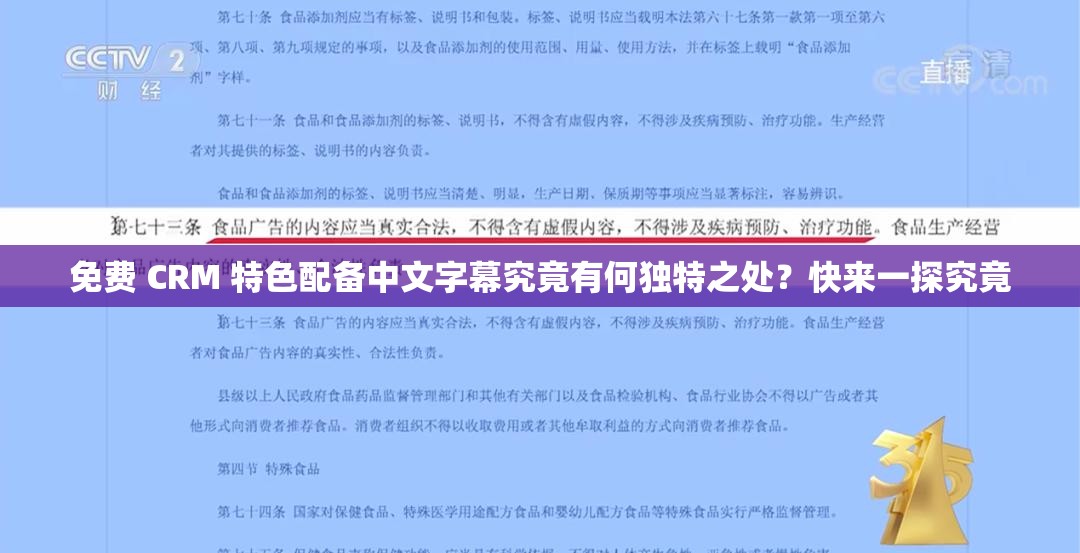 免费 CRM 特色配备中文字幕究竟有何独特之处？快来一探究竟