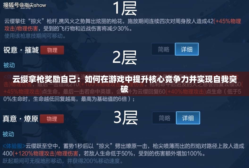 云缨拿枪奖励自己：如何在游戏中提升核心竞争力并实现自我突破